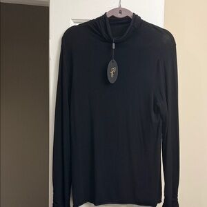 Cupio Black Long Sleeve Mock Neck Top